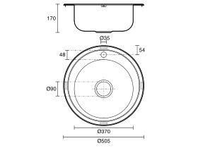 Posh Solus Round Sink 1 Taphole 500mm Stainless Steel