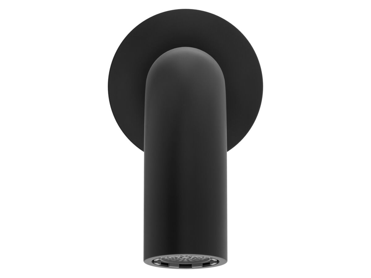Supporting Image 2 - Mizu Drift Wall Basin/Bath Outlet Curve Spout 300mm Matte Black (6 Star) Lead Free - Front