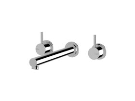 Sussex Scala Straight Wall Basin Set with 250mm Outlet Chrome (6 Star)