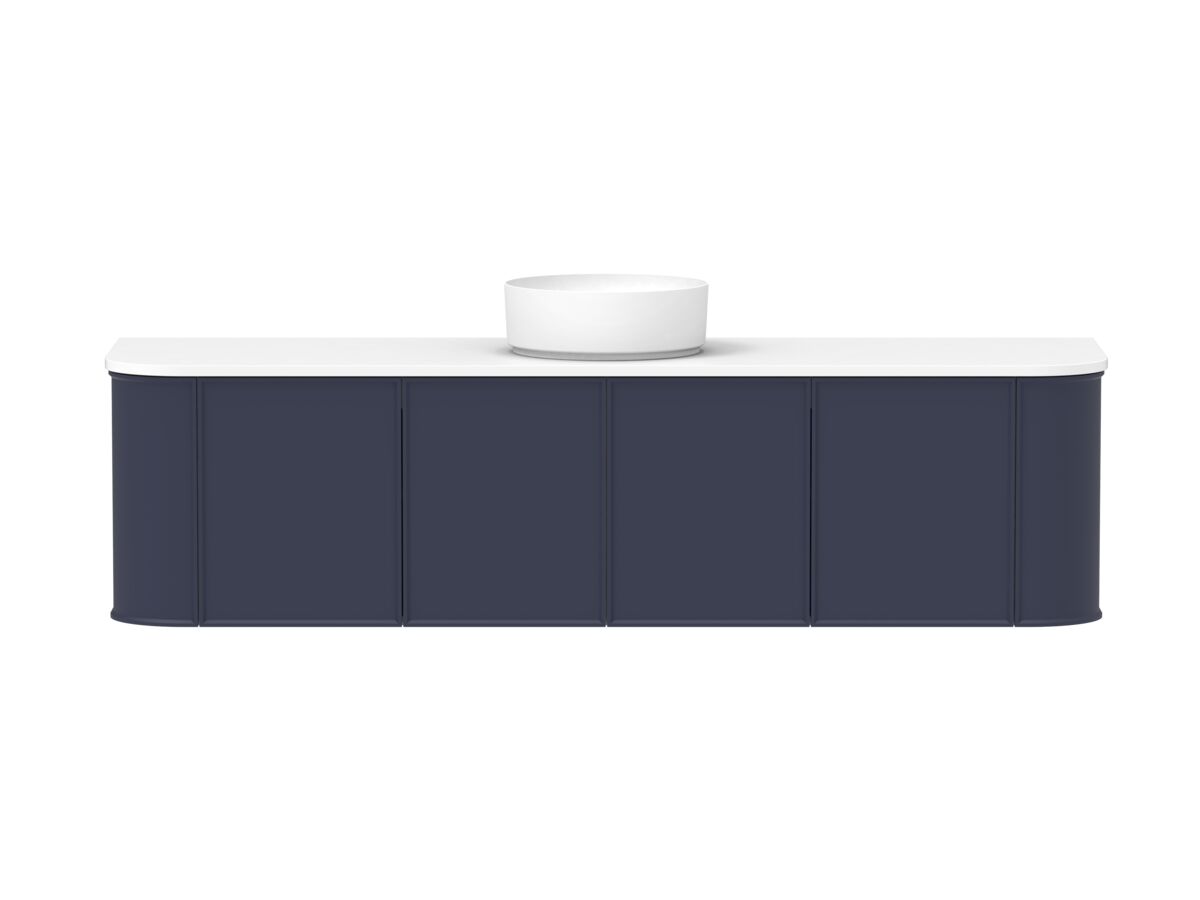 Hero - Kado Era Double Curve All Door 1800mm Wall Hung Vanity with Centre Basin 20mm Top Royal Battle Blue