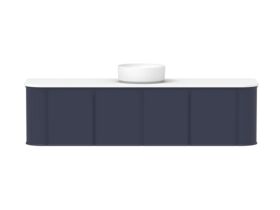 Hero - Kado Era Double Curve All Door 1800mm Wall Hung Vanity with Centre Basin 20mm Top Royal Battle Blue