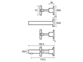 Technical Drawing - Posh Solus Bath Set with 170mm Outlet