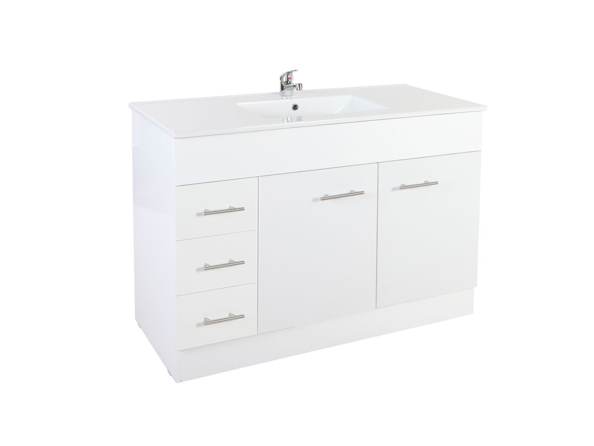 Posh Bristol MK2 1200mm Vanity Unit with Kick Centre Bowl 1 Taphole Left Hand Drawers