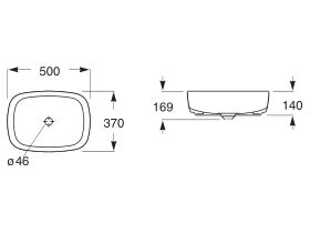 Roca Inspira Soft Rectangle Above Counter Basin 500mm x 370mm