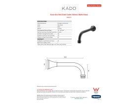 Specification Sheet - Kado Era Wall Bath Outlet 200mm Matte Black