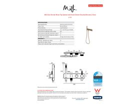 Specification Sheet - Milli Etch Shower Mixer Tap System with Handshower Brushed Bronze (3 Star)