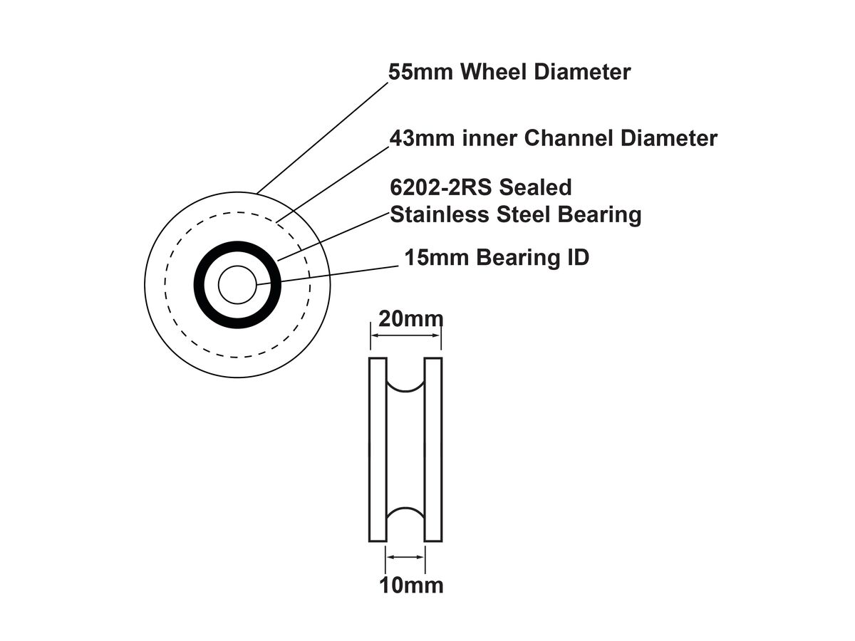 CRH Coolroom Wheel White 55mm A114X