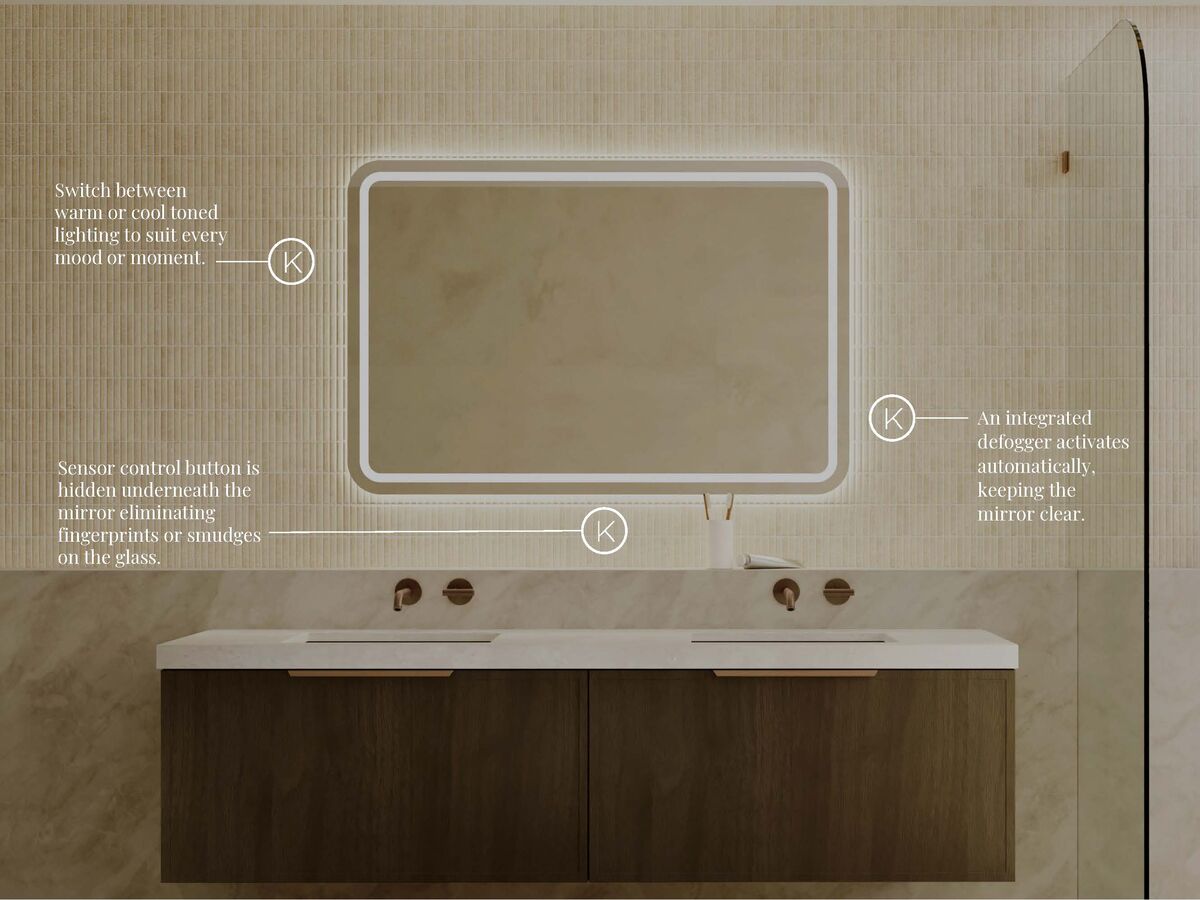 Supporting Image 2 - Kado Aspect Large Rectangle Veil LED Mirrors