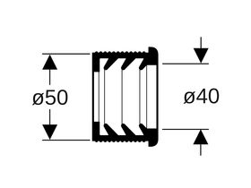 Geberit Rubber Trap Adaptor 56mm x 40mm