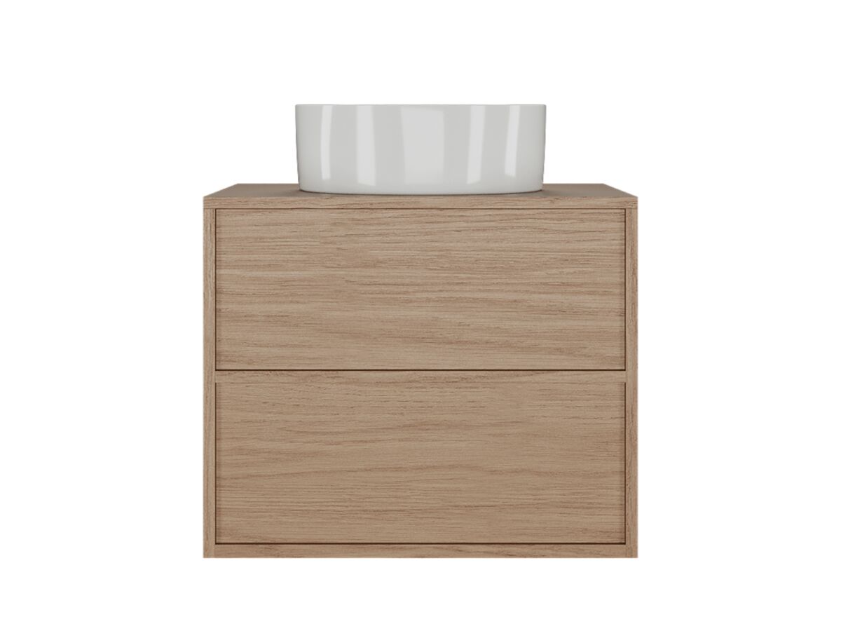 Supporting Image - Kado Aspect 600mm Wall Hung Vanity Unit Timber Top - Boston Oak