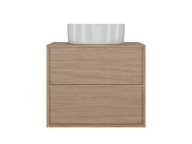 Supporting Image - Kado Aspect 600mm Wall Hung Vanity Unit Timber Top - Boston Oak