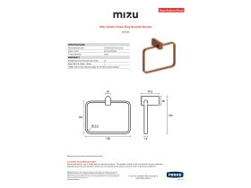 Specification Sheet - Mizu Soothe Towel Ring Brushed Bronze