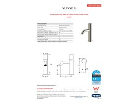 Specification Sheet - Sussex Pure Basin Mixer Tap Curved Spout Chrome (5 Star)