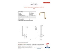 Specification Sheet - Scala Wall Spa Outlet Square Living Tumbled Brass Lead Free