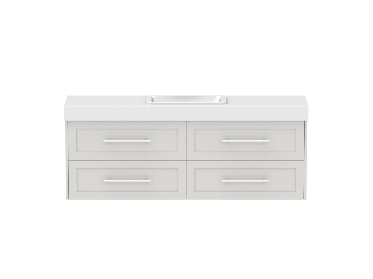 Hero - Kado Lux Ensuite All Drawer Twin 1500mm Wall Hung Centre Basin 90mm Top