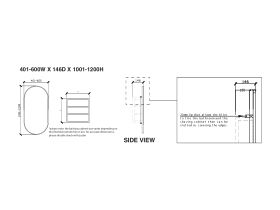 ISSY Blossom 401-600 x 1001-1200mm Mirror with Shaving Cabinet (Recessed)