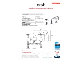 Specification Sheet - Posh Bristol Hob Sink Set Adjustable Chrome (4 Star) Lead Free
