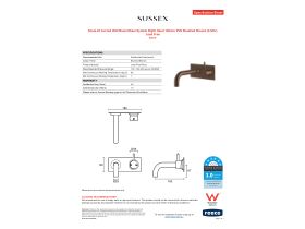 Specification Sheet - Scala 25 Curved Wall Basin Mixer System Right Hand 160mm PVD Brushed Bronze (6 Star) Lead Free
