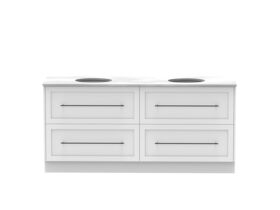 Supporting Image - Kado Lux All Drawer 1800mm Floor Mounted Vanity Double Basin 20mm - White - Front