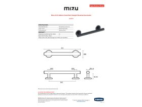 Specification Sheet - Mizu Drift 300mm Grab Rail Straight Brushed Gunmetal