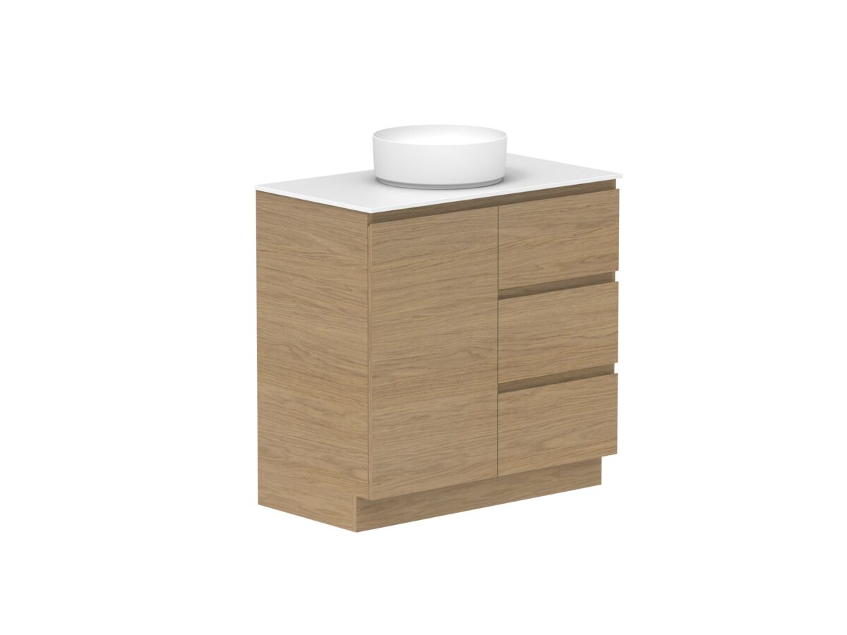 Supporting Image - Posh Domaine 900mm Floor Mount Vanity Unit Conventional 12mm Durasein Top