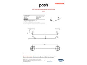 Specification Sheet - Posh Canterbury Single Towel Rail 300mm Chrome