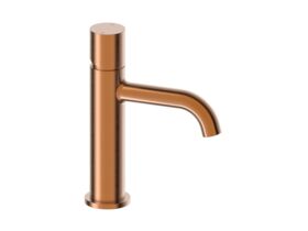 Hero - Mizu Drift Dial Basin Mixer Tap Curved Spout Brushed Bronze (6 Star) Lead Free