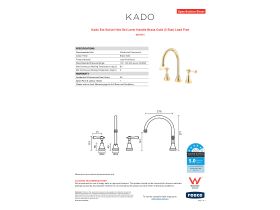 Specification Sheet - Kado Era Swivel Hob Set Lever Handle Brass Gold (5 Star) Lead Free