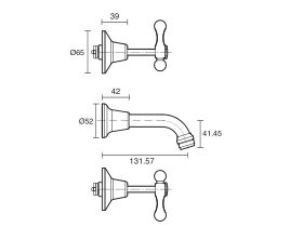 Posh Bristol Lever Bath Set 1/4 Ceramic Disc Chrome