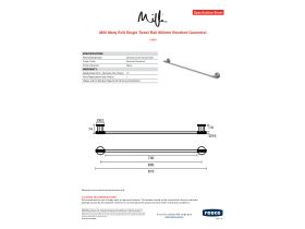 Specification Sheet - Milli Marq Edit Single Towel Rail 800mm Brushed Gunmetal
