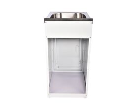 Supporting Image - Posh Bristol Mini Laundry Trough & Cabinet 22L with 1 Taphole and Bypass Stainless Steel - Back