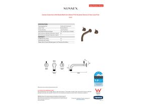 Specification Sheet - Sussex Scala Nova Wall Basin/Bath Set 200mm PVD Brushed Bronze (5 Star) Lead Free