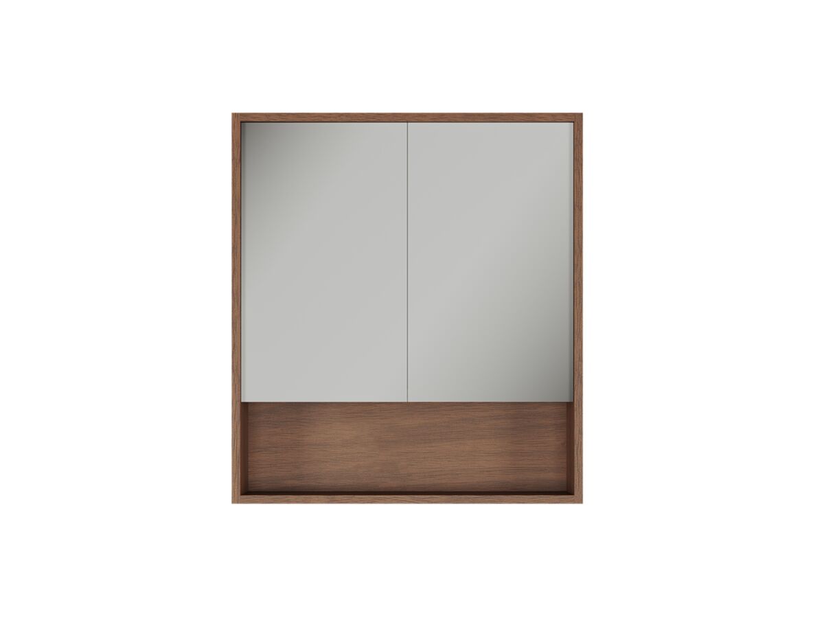 Supporting Image - Kado Aspect 750mm Mirror Cabinet Two Doors with Shelf - Florentine Walnut