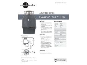 Specification Sheet - Insinkerator Disposer Evolution Plus E750SR-3