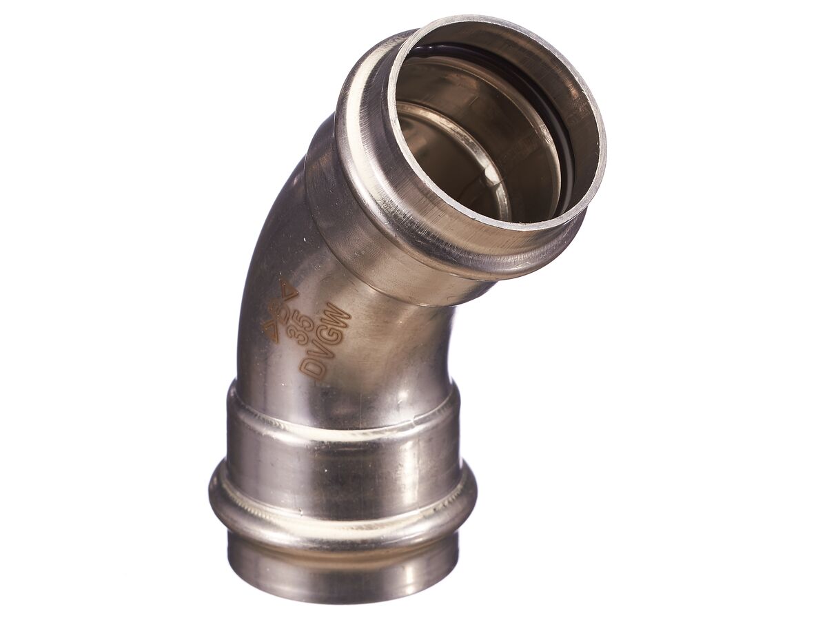 >B< Press Stainless Steel Elbow 45 Degree x 35mm