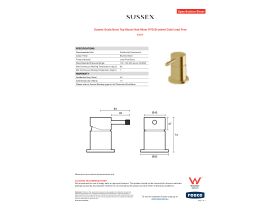 Specification Sheet - Sussex Scala Nova Top Mount Hob Mixer PVD Brushed Gold Lead Free