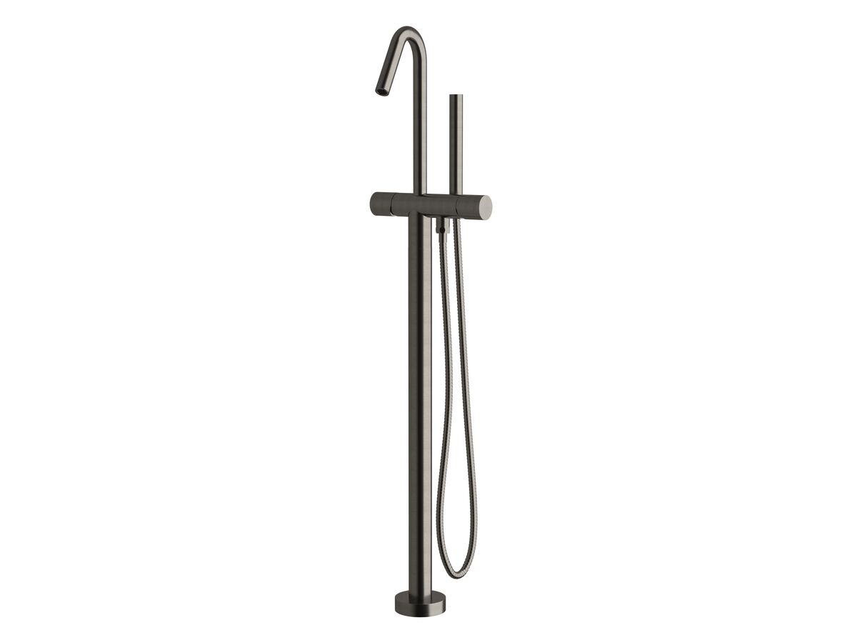Sussex Pure Floor Mounted Bath Mixer Tap with Handshower PVD Brushed Gunmetal (3 Star)
