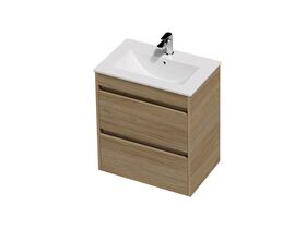 Posh Domaine Ensuite 600 2 Drawer Wall Hung Colour Console Top Gloss White