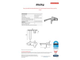 Specification Sheet - Mizu Soothe MK2 Wall Basin/Bath Mixer Set Trimset Brushed Gunmetal (6 Star) Lead Free