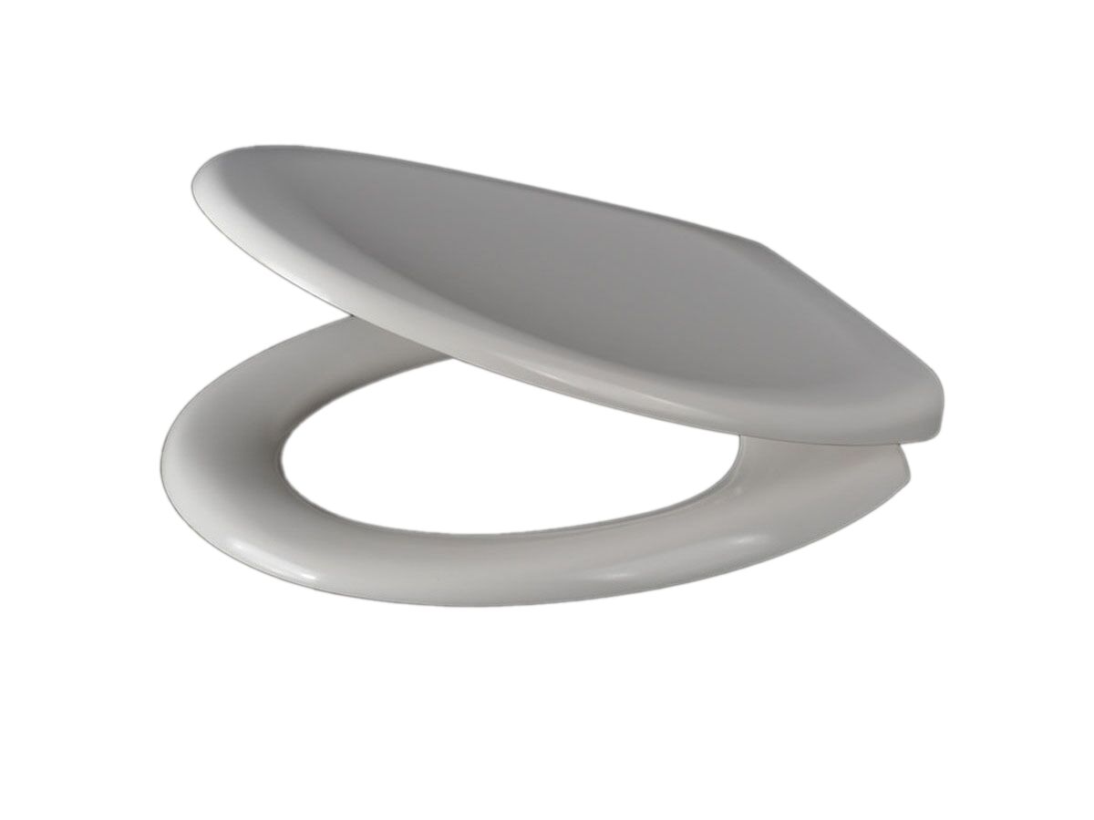 Supporting Image 2 - Wolfen Ambulant Plastic Link Toilet Suite Concealed S Trap Pan with Chrome Raised Buttons & Double Flap Soft Close Seat White (4 Star)