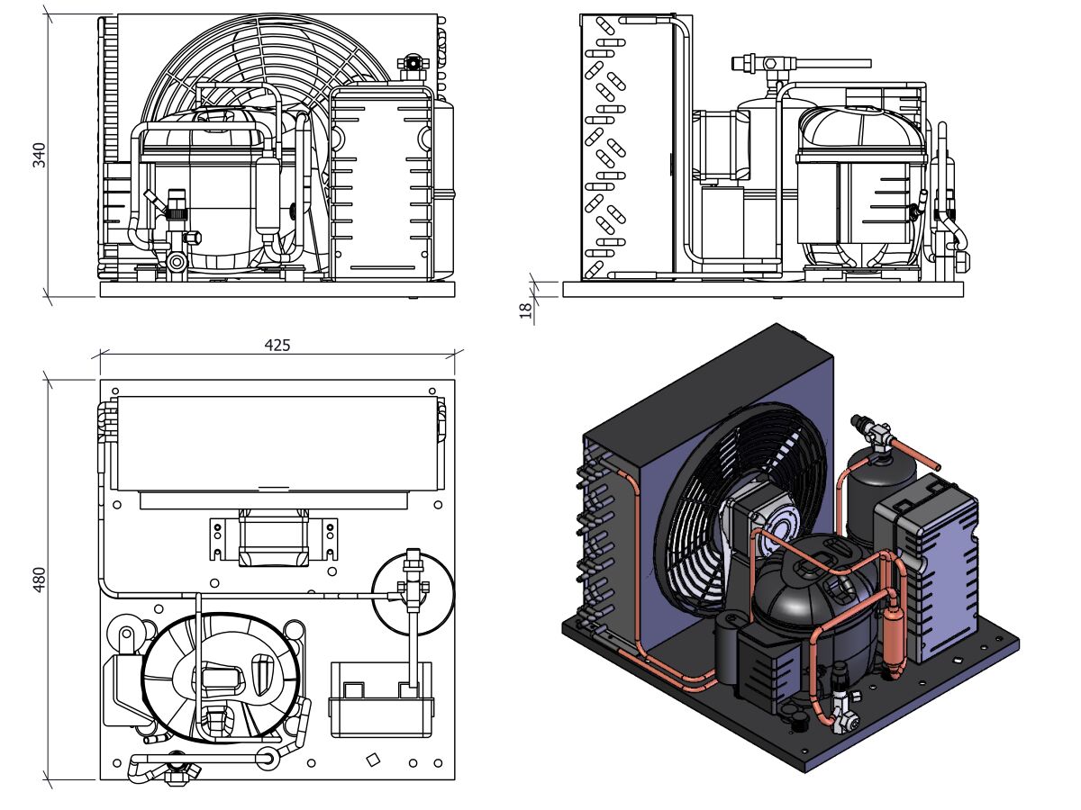 Tecumseh Condensing Unit 1/2HP R134A MHBP AET4460YHR
