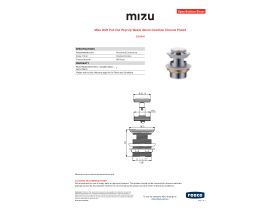 Specification Sheet - Mizu Drift Pull Out Pop Up Waste 40mm Overflow Chrome Plated