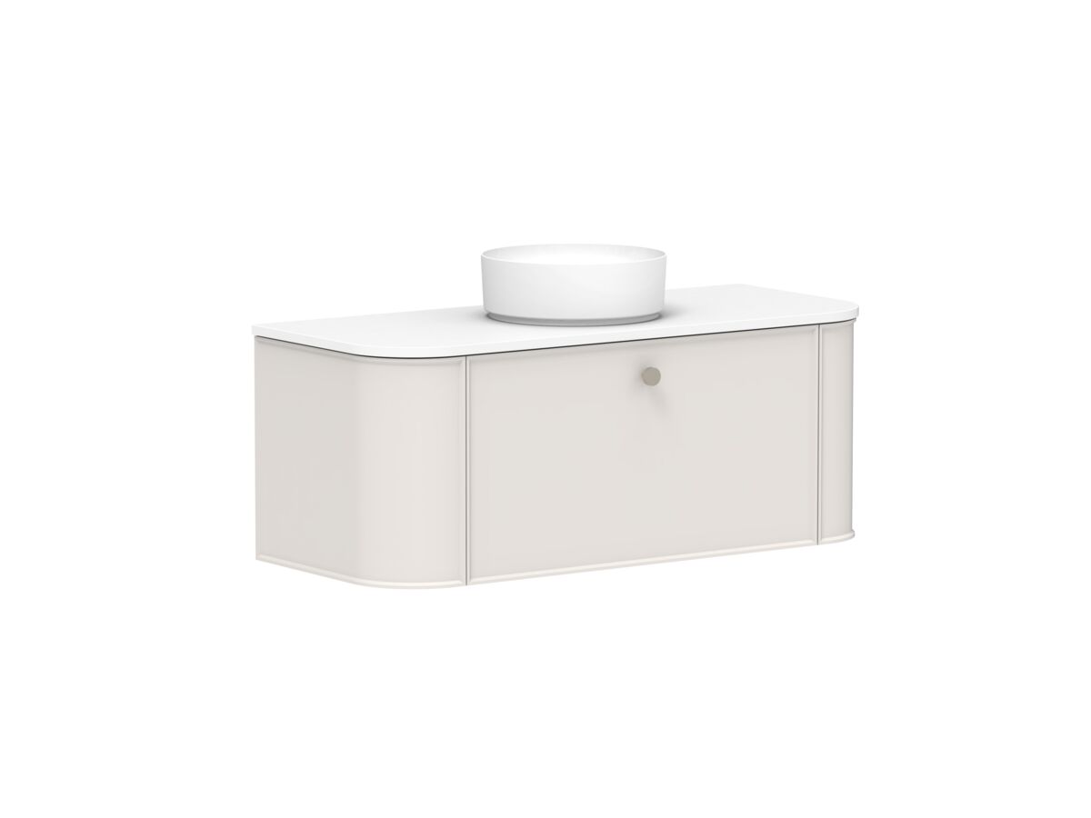 Supporting Image 2 - Kado Era Double Curve All Drawer 1200mm Wall Hung Vanity with Centre Basin 20mm Top Feather Grey