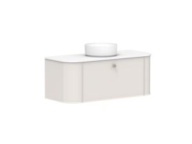 Supporting Image 2 - Kado Era Double Curve All Drawer 1200mm Wall Hung Vanity with Centre Basin 20mm Top Feather Grey