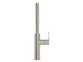 Supporting Image 2 - Mizu Soothe MK2 Gooseneck Sink Mixer Curved Brushed Nickel (5 Star) Lead Free - Front