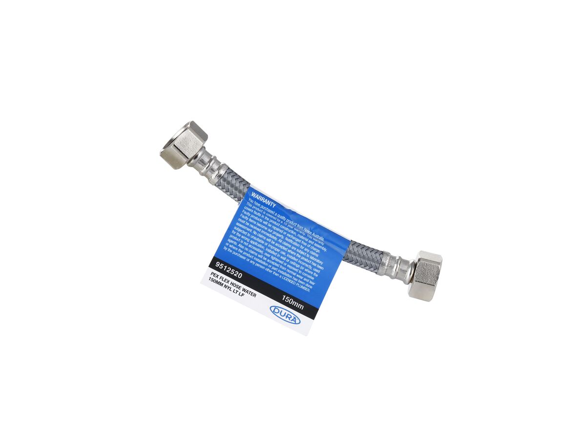 Dura Pex Flexible Hose Connector Water 150mm Nylon Low-Temp Lead Free