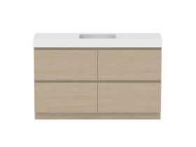 Hero - Posh Domaine All-Drawer Twin 1500mm Floor Mounted Vanity Unit Single Bowl 90mm Top