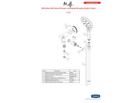 Component Listing - Milli Marq Edit Hand Shower on Bracket Brushed Gold (3 Star)