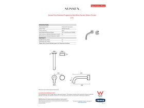 Specification Sheet - Sussex Pure Elemental Progressive Bath Mixer System 200mm Chrome