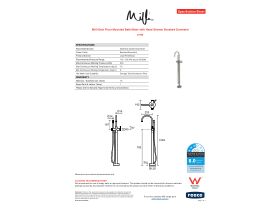 Specification Sheet - Milli Etch Floor Mounted Bath Mixer with Handshower Brushed Gunmetal